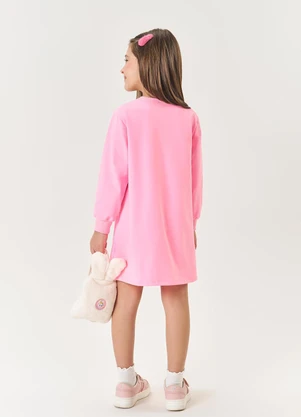 Abrange - Vestido Infantil Menina com Bolsa Coelho Rosa - ABRANGE
