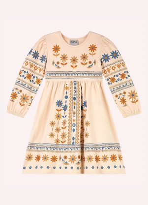 Nanai - Vestido Infantil Menina com Strass Bege - NANAI
