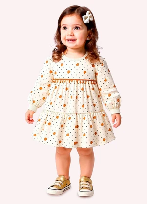 Kyly - Vestido Infantil Menina Corações Branco - KYLY