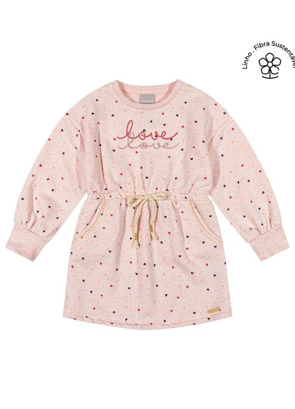 Colorittá - Vestido Infantil Menina Corações Rosa