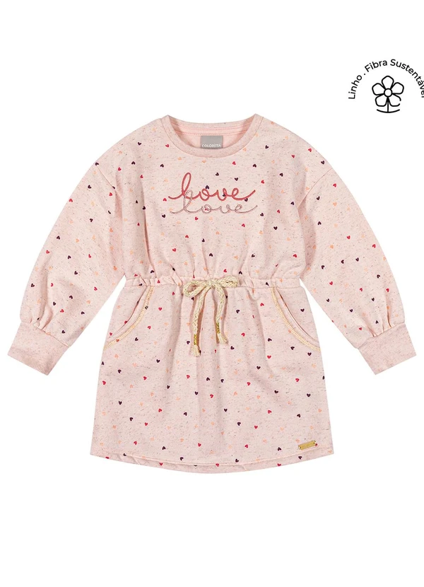 Colorittá - Vestido Infantil Menina Corações Rosa 1