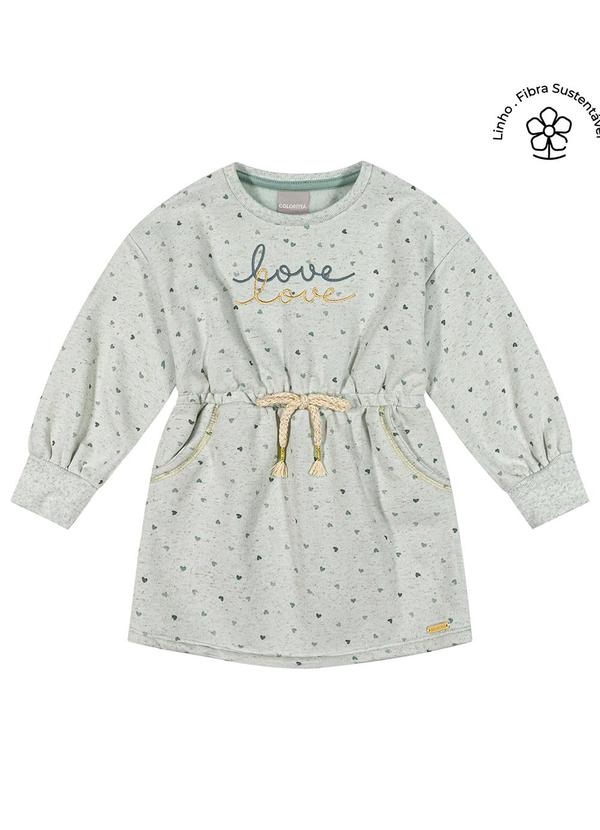 Colorittá - Vestido Infantil Menina Corações Verde