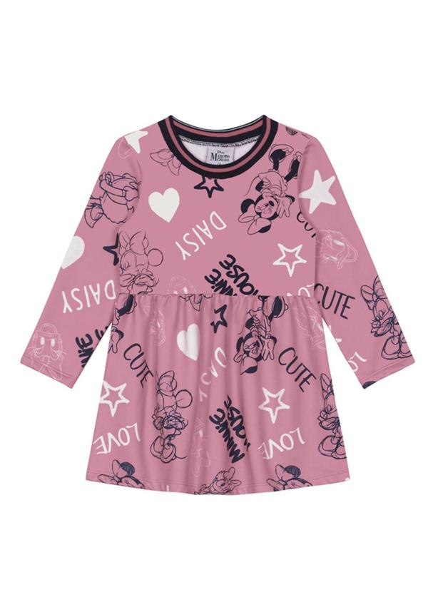 Brandili - Vestido Infantil Menina da Minnie Mouse Rosa