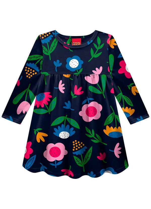 Kyly - Vestido Infantil Menina em Algodão Azul 2