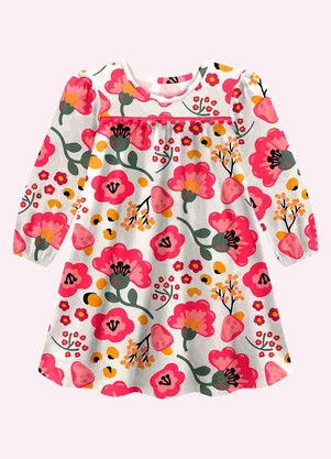 Nanai - Vestido Infantil Menina em Algodão Off White - NANAI