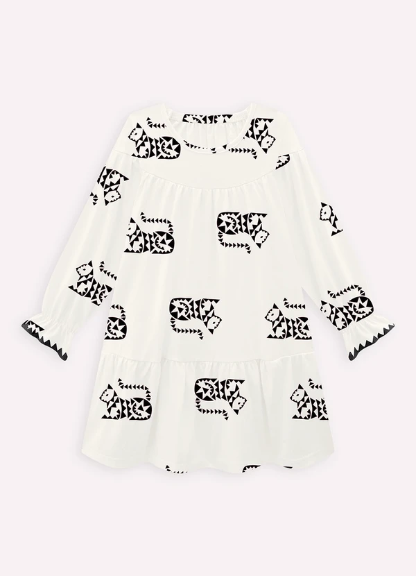 Nanai - Vestido Infantil Menina em Algodão Off White 2