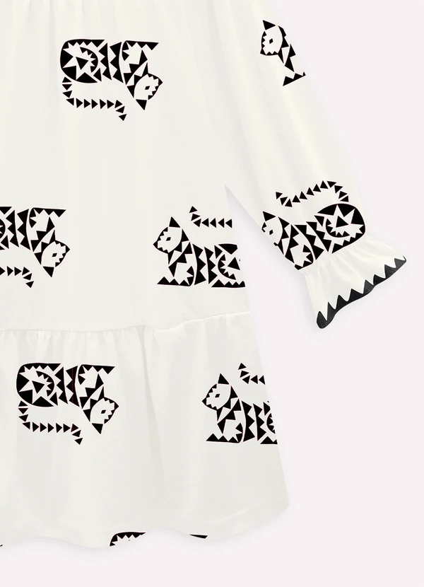 Nanai - Vestido Infantil Menina em Algodão Off White 3