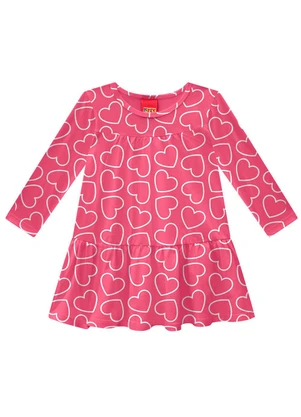 Kyly - Vestido Infantil Menina em Algodão Rosa - KYLY