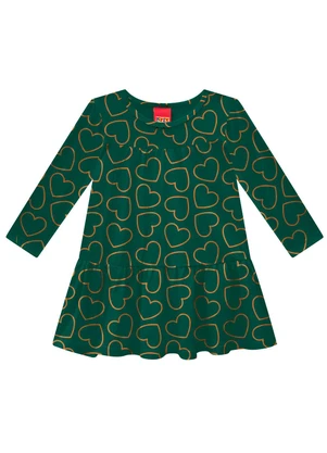 Kyly - Vestido Infantil Menina em Algodão Verde - KYLY