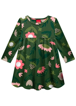 Kyly - Vestido Infantil Menina em Algodão Verde - KYLY