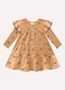 Milon - Vestido Infantil Menina em Cotton Vermelho - variação: Marrom