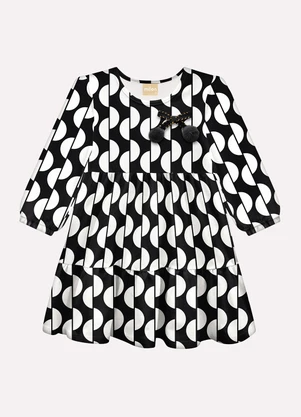 Milon - Vestido Infantil Menina em Cotton Preto - MILON