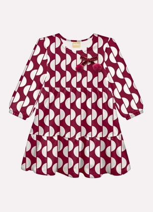 Milon - Vestido Infantil Menina em Cotton Vermelho - MILON