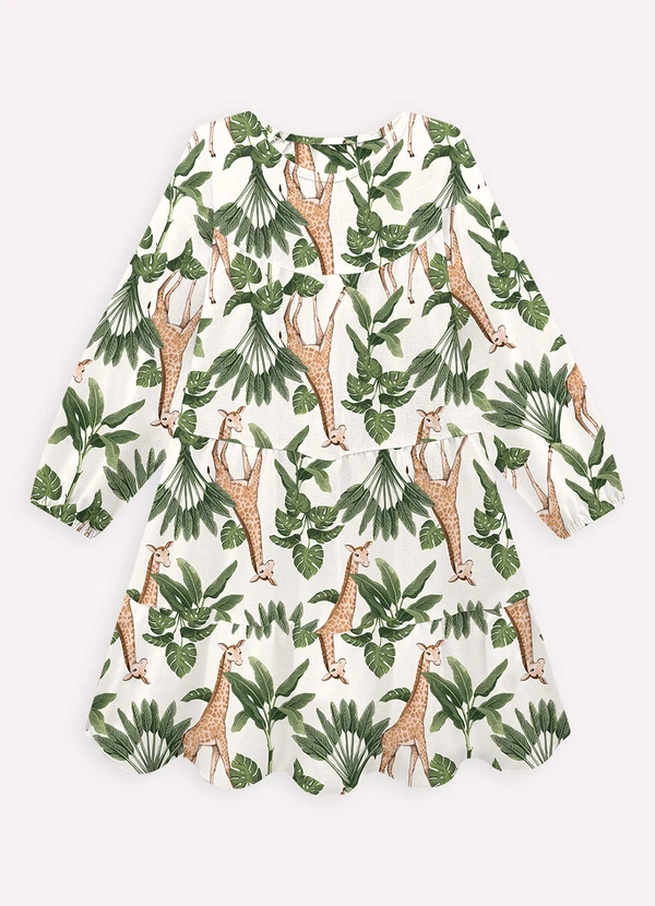 Nanai - Vestido Infantil Menina em Linho Off White