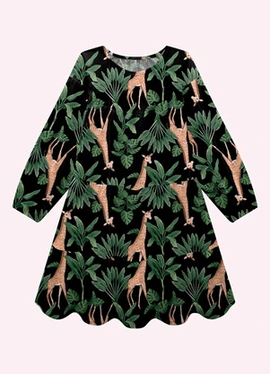 Nanai - Vestido Infantil Menina em Linho Preto - NANAI