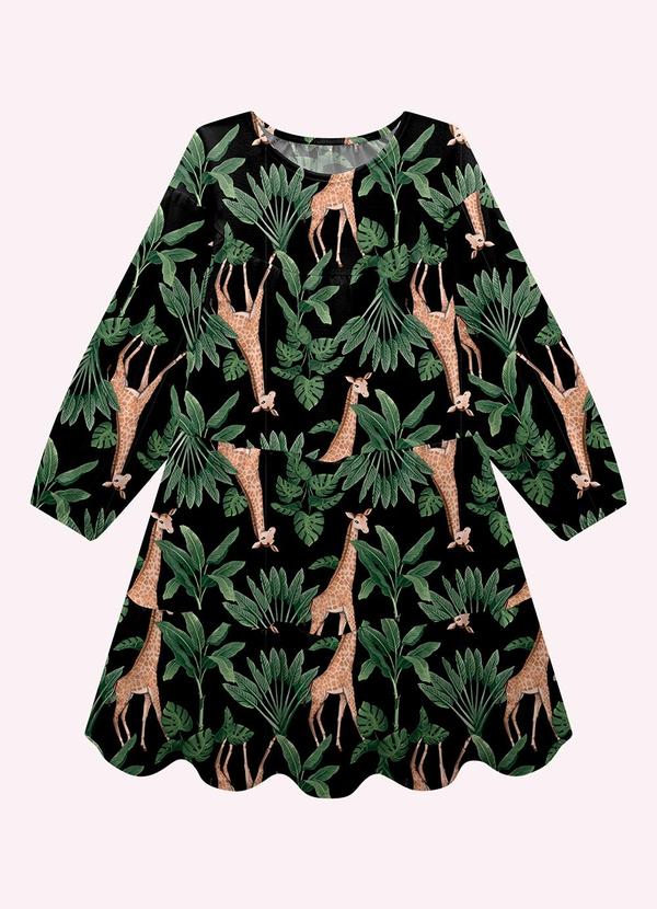 Nanai - Vestido Infantil Menina em Linho Preto 2