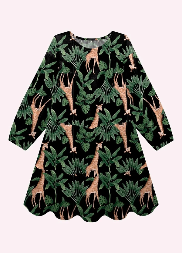 Nanai - Vestido Infantil Menina em Linho Preto 2