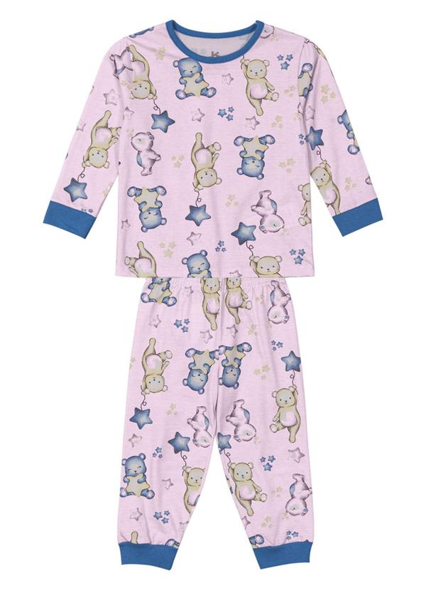 Brandili - Vestido Infantil Menina em Malha Rosa
