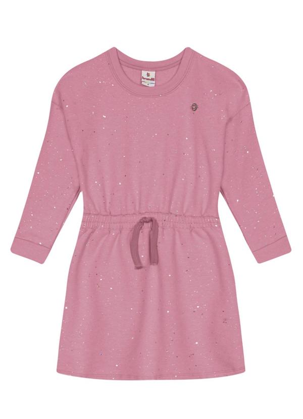 Brandili - Vestido Infantil Menina em Molecotton Rosa