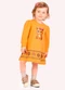 Kyly - Vestido Infantil Menina em Moletinho Cinza - variação: Amarelo