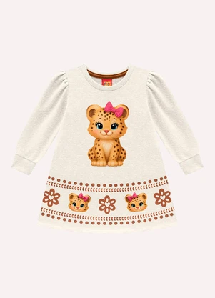 Kyly - Vestido Infantil Menina em Moletinho Cinza - KYLY