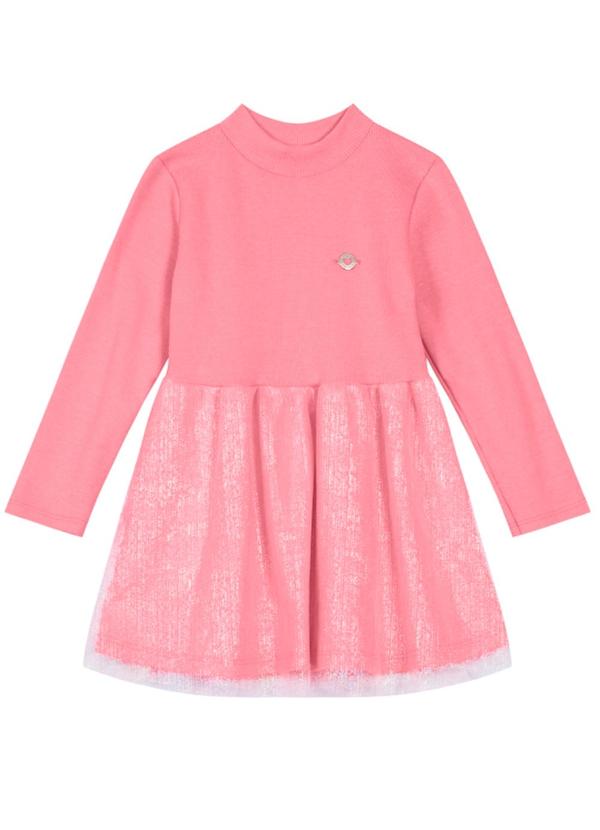 Brandili - Vestido Infantil Menina em Ribana Rosa