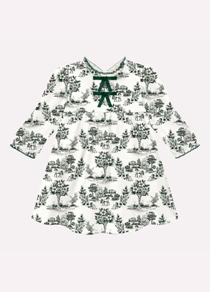 Milon - Vestido Infantil Menina Estampa Branco - MILON