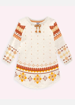 Nanai - Vestido Infantil Menina Estampa Cinza - NANAI