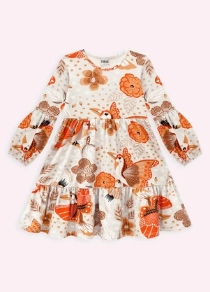 Nanai - Vestido Infantil Menina Estampa Cinza - NANAI