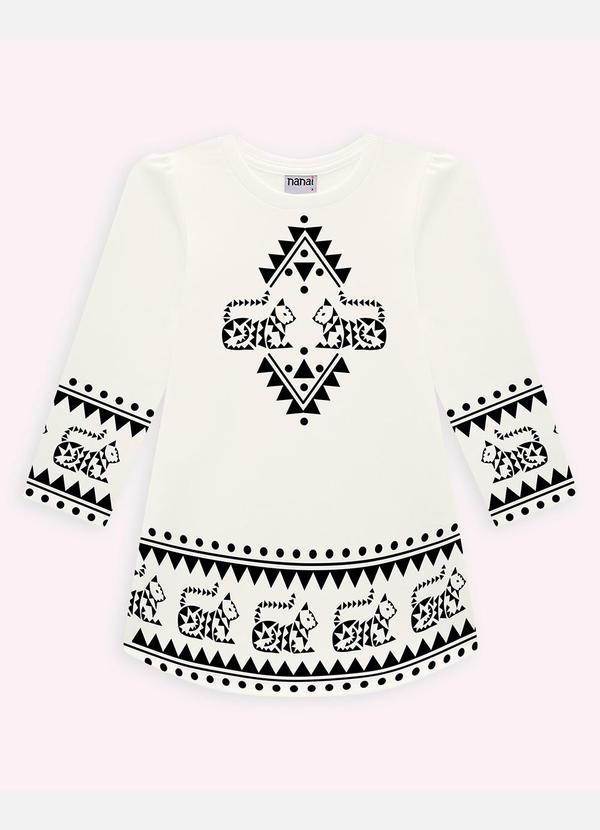 Nanai - Vestido Infantil Menina Estampa Off White 2