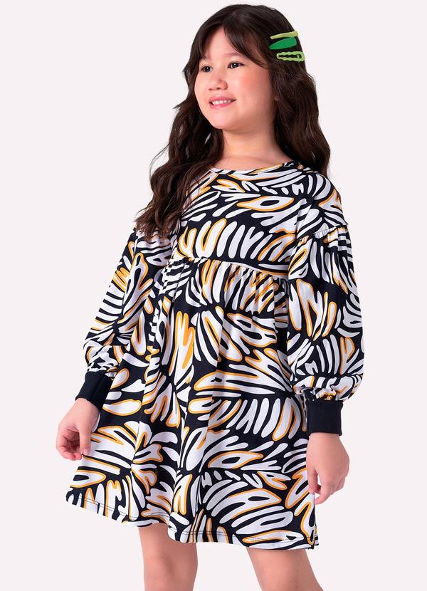 Nanai - Vestido Infantil Menina Estampa Preto