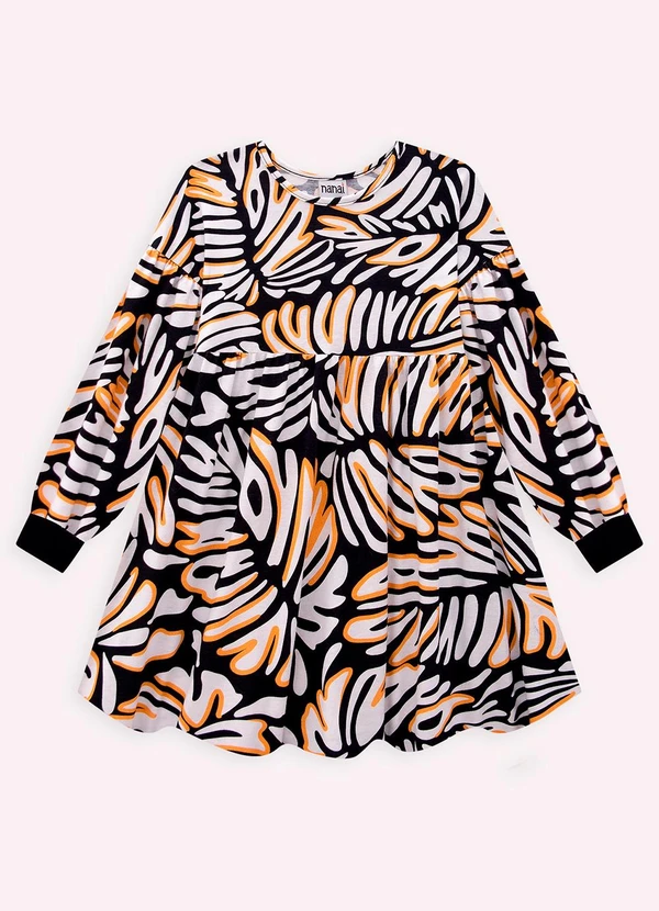 Nanai - Vestido Infantil Menina Estampa Preto 2