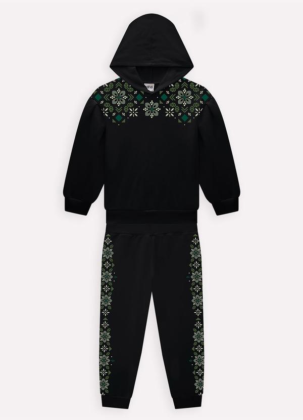 Nanai - Vestido Infantil Menina Estampa Preto