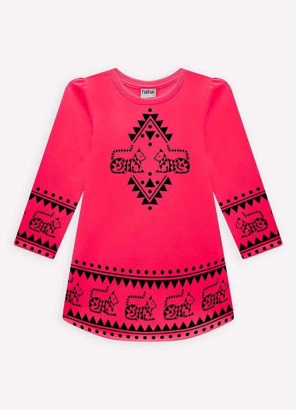 Nanai - Vestido Infantil Menina Estampa Rosa