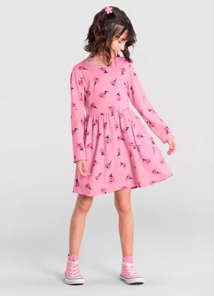 Brandili - Vestido Infantil Menina Floral Rosa - BRANDILI