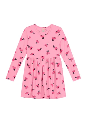 Brandili - Vestido Infantil Menina Floral Rosa - BRANDILI