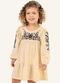 Colorittá - Vestido Infantil Menina Floral Texturizado Bege - variação: Bege