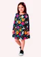 Kyly - Vestido Infantil Menina Flores Vermelho - variação: Azul