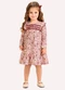 Milon - Vestido Infantil Menina Flores Verde - variação: Bege