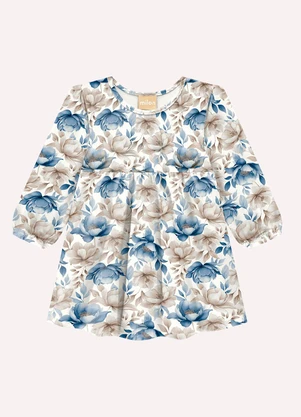 Milon - Vestido Infantil Menina Flores Branco - MILON