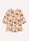 Milon - Vestido Infantil Menina Flores Branco - variação: Marrom