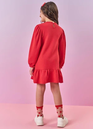 Abrange - Vestido Infantil Menina Laço Vermelho - ABRANGE