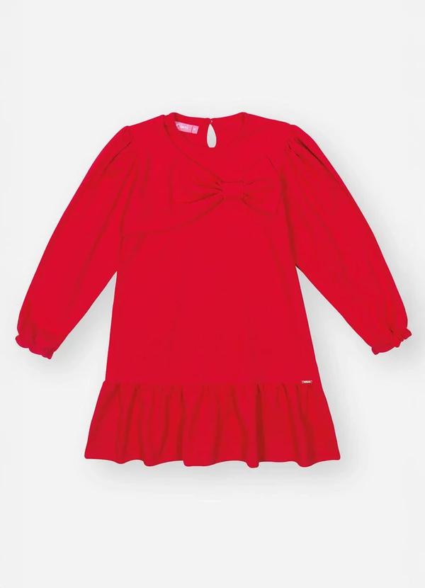 Abrange - Vestido Infantil Menina Laço Vermelho 3