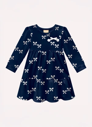 Milon - Vestido Infantil Menina Laços Azul - MILON