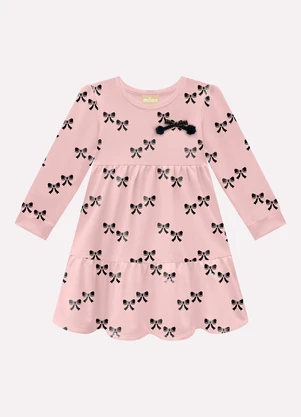 Milon - Vestido Infantil Menina Laços Rosa - MILON