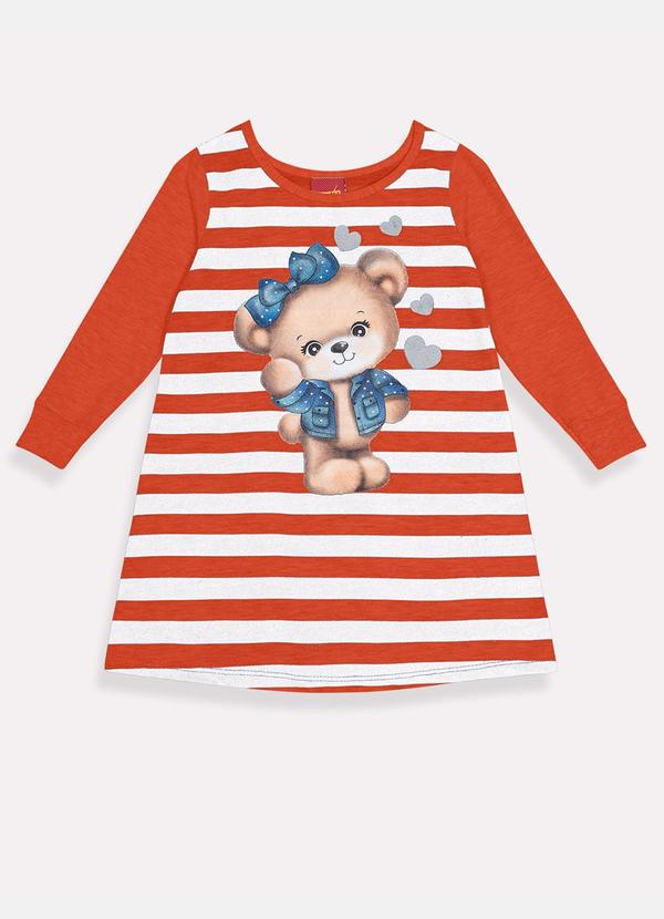 Kyly - Vestido Infantil Menina Laranja