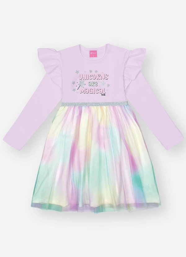 Abrange - Vestido Infantil Menina Magical Roxo 1