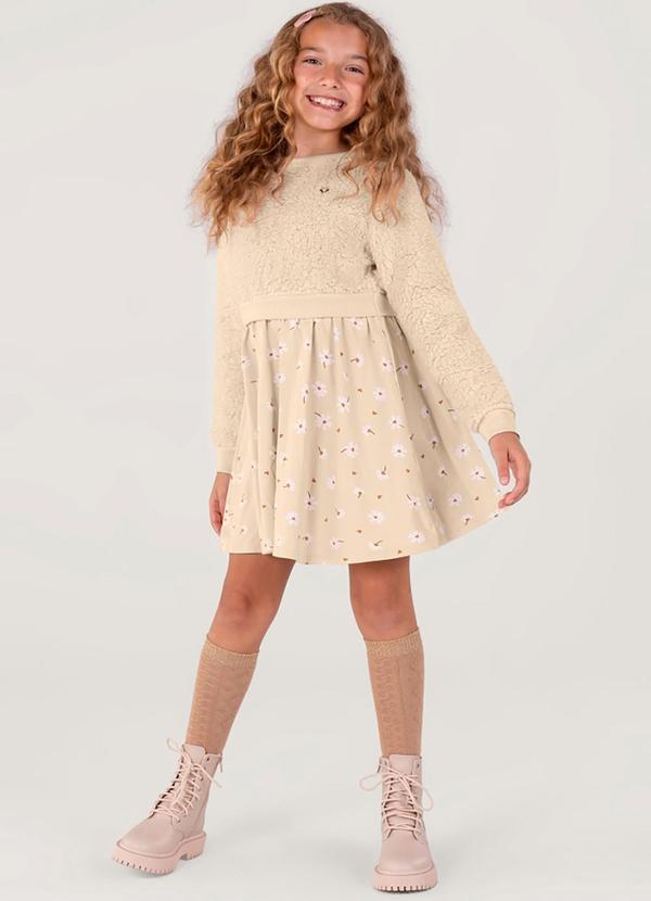 Brandili - Vestido Infantil Menina Natural