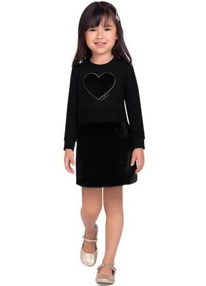 Milon - Vestido Infantil Menina Preto - MILON