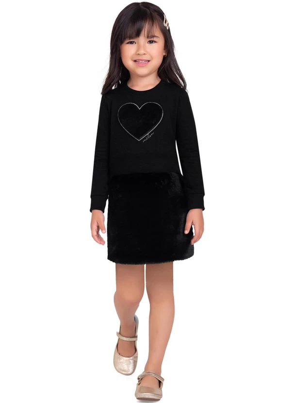 Milon - Vestido Infantil Menina Preto